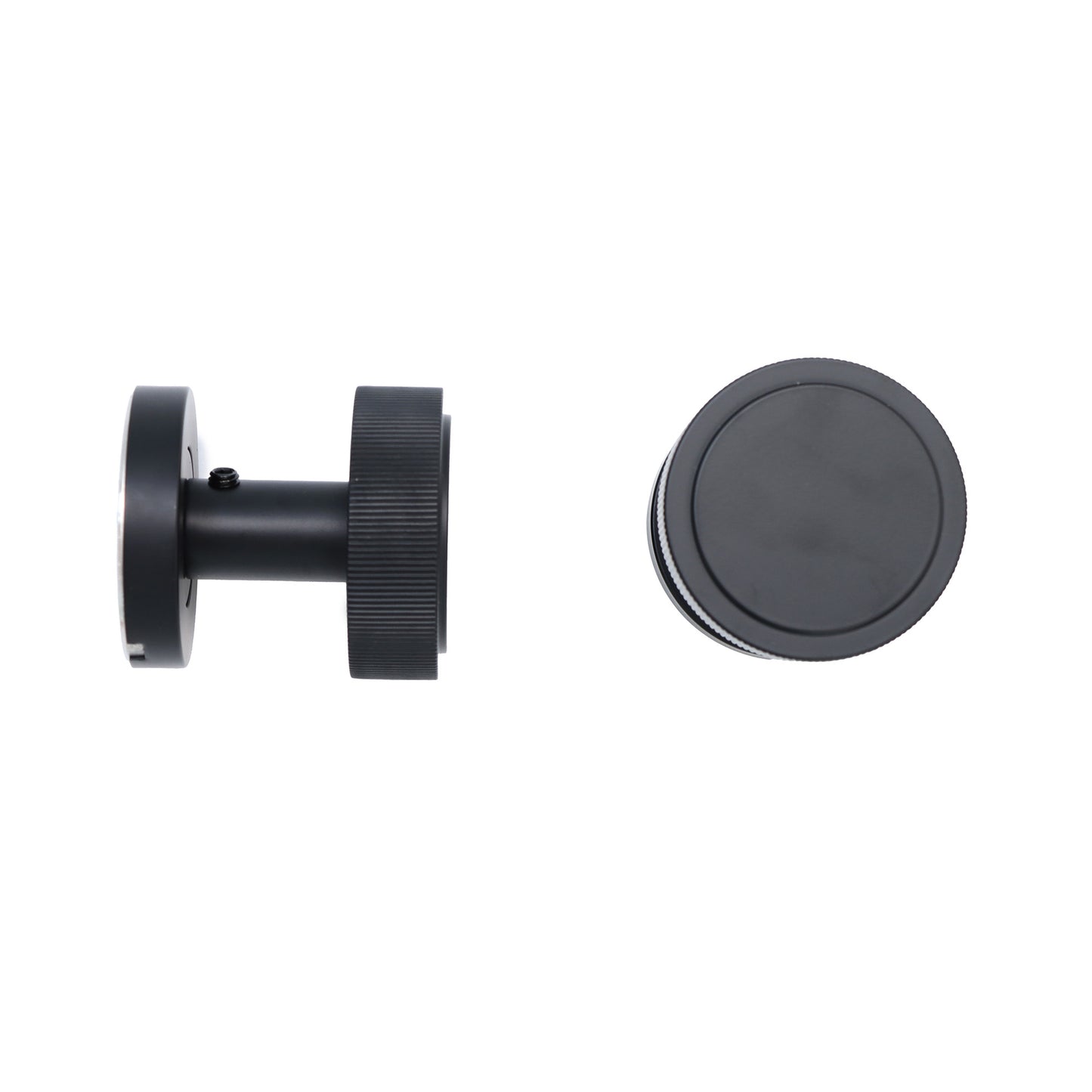Fluted Round Rose Door Knob Set - Matt Black