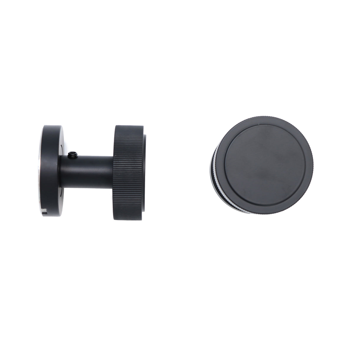 Fluted Round Rose Door Knob Set - Matt Black