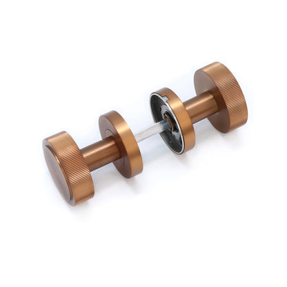 Fluted Round Rose Door Knob Set - Rose Gold