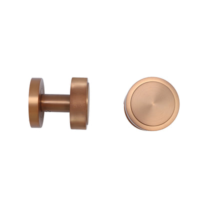 Fluted Round Rose Door Knob Set - Rose Gold