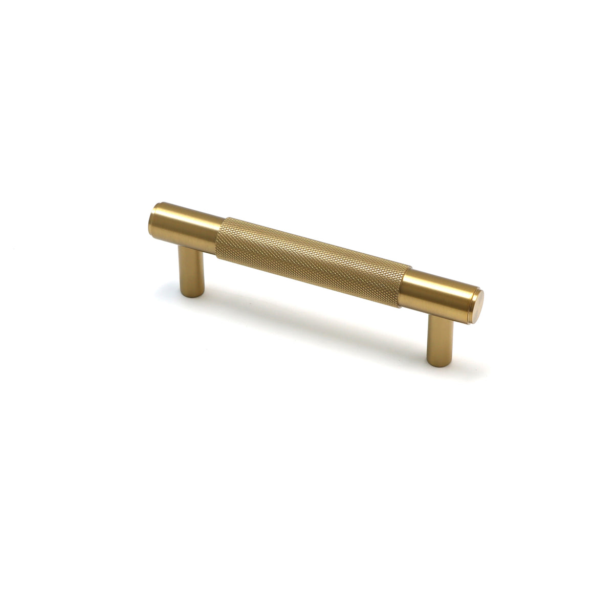 Knurled Small Round T-Bar Pull Handle - Satin Gold