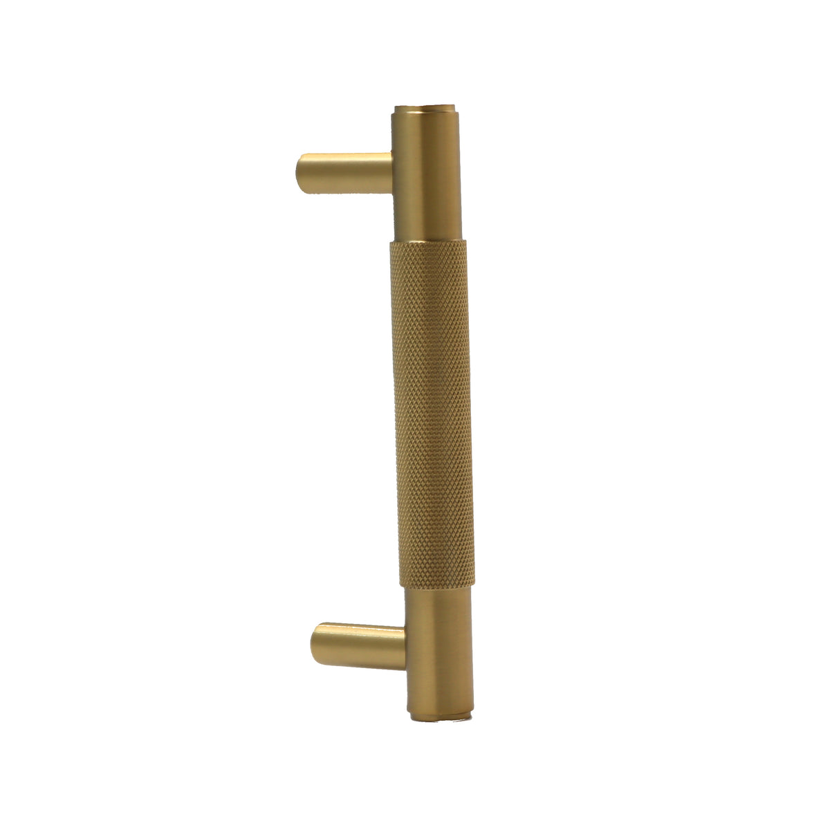 Knurled Small Round T-Bar Pull Handle - Satin Gold