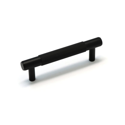 Knurled Small Round T-Bar Pull Handle - Matt Black