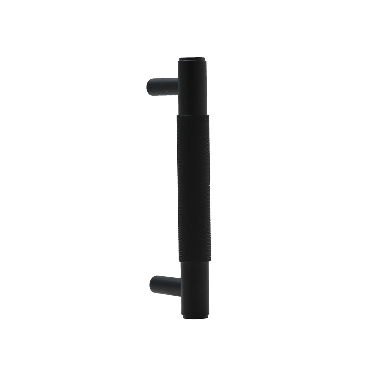 Knurled Small Round T-Bar Pull Handle - Matt Black