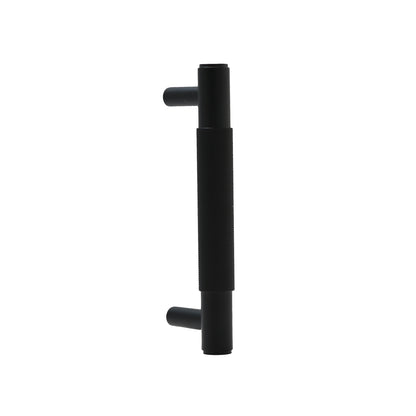 Knurled Small Round T-Bar Pull Handle - Matt Black