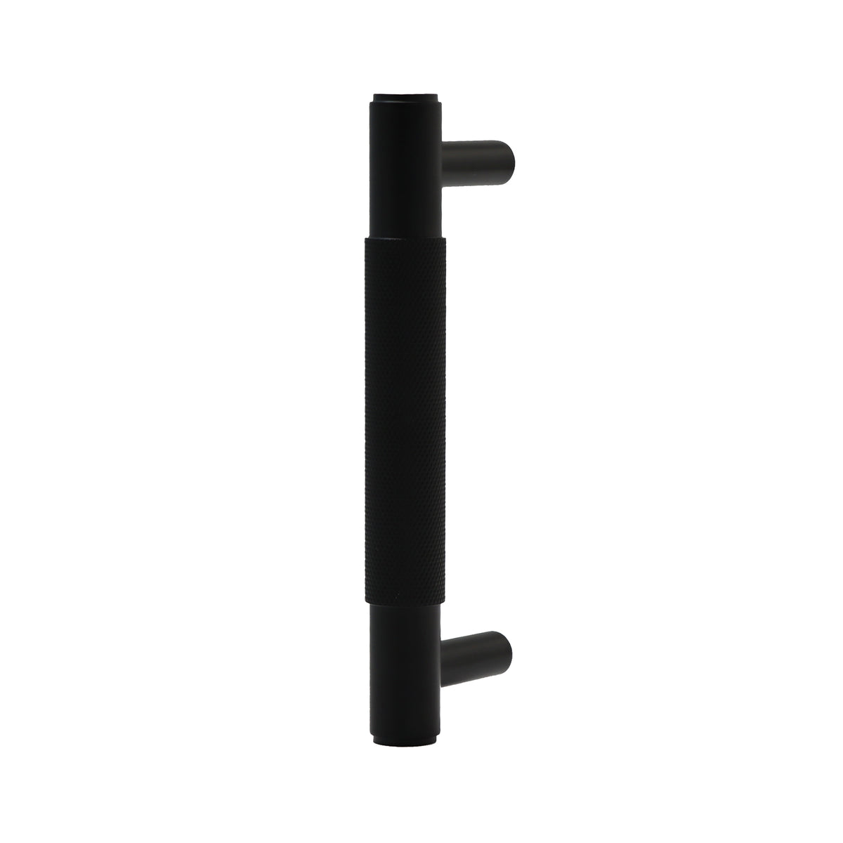 Knurled Small Round T-Bar Pull Handle - Matt Black