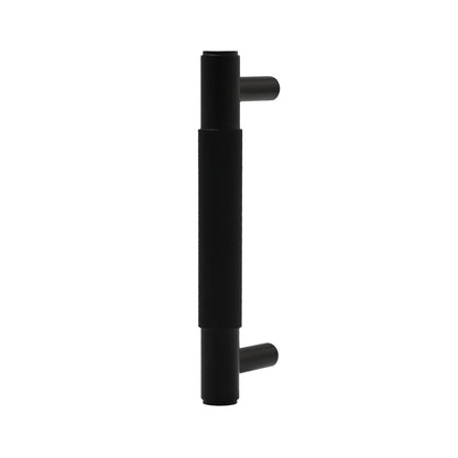 Knurled Small Round T-Bar Pull Handle - Matt Black