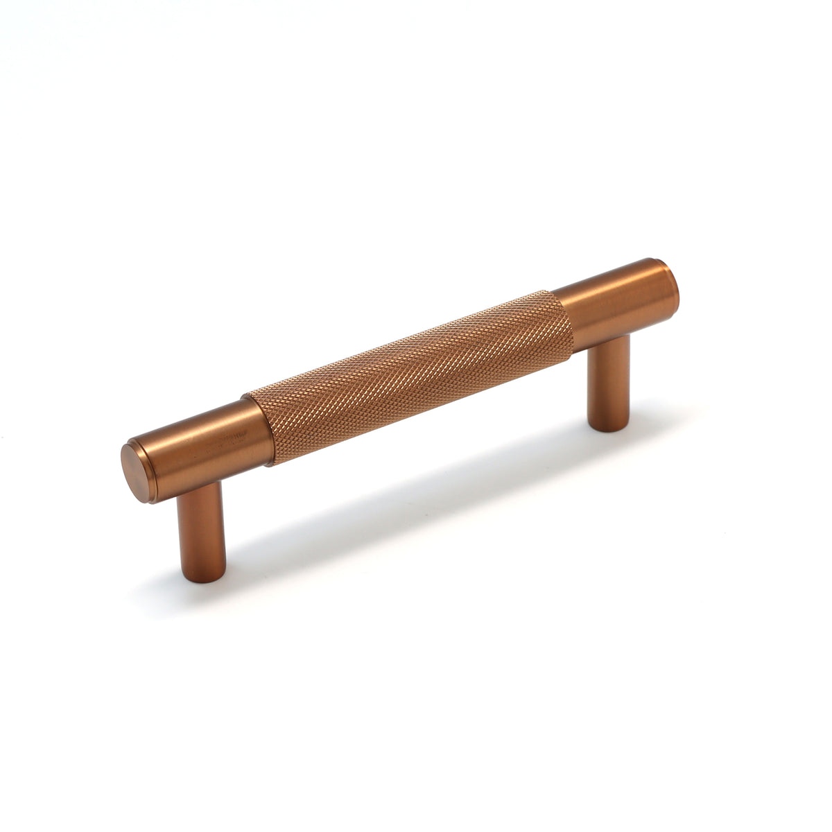 Knurled Small Round T-Bar Pull Handle - Rose Gold