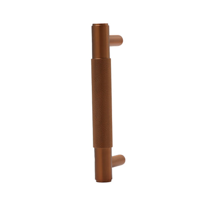 Knurled Small Round T-Bar Pull Handle - Rose Gold