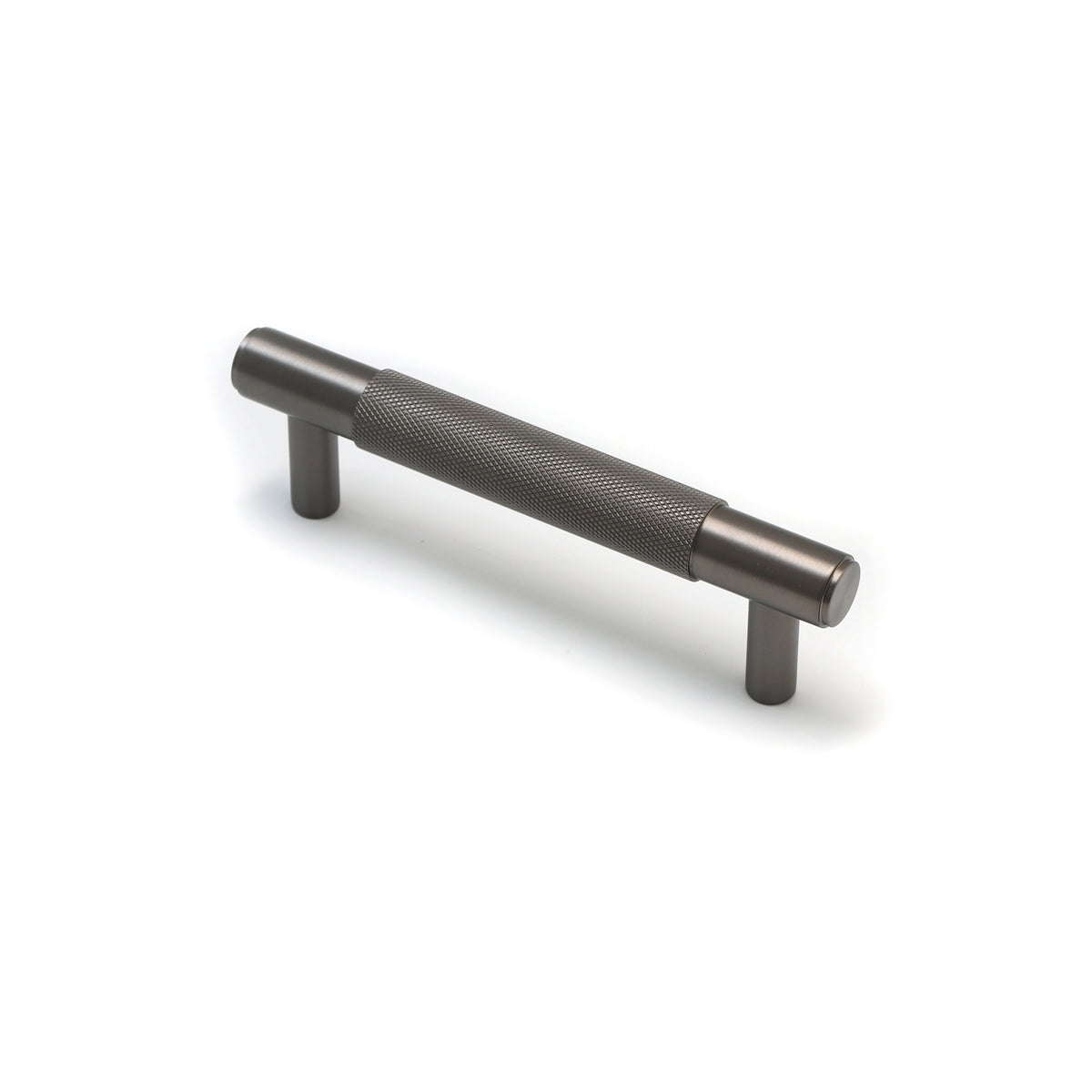 Knurled Small Round T-Bar Pull Handle - Gun Metal