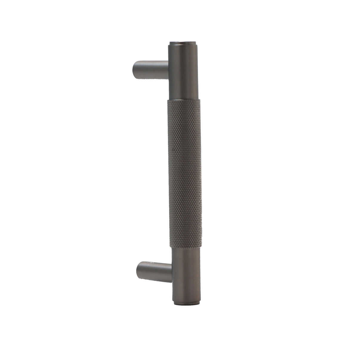 Knurled Small Round T-Bar Pull Handle - Gun Metal