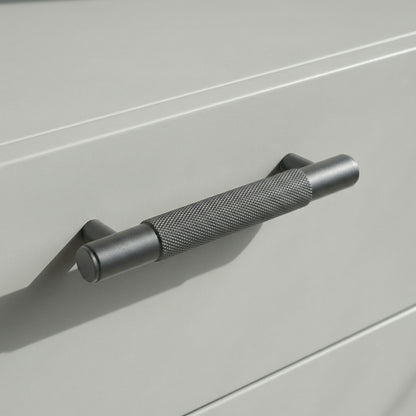 Knurled Small Round T-Bar Pull Handle - Gun Metal