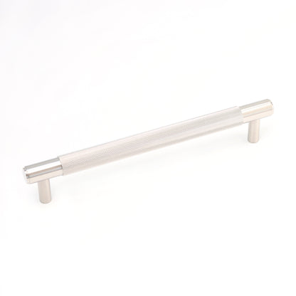 Knurled Medium Round T-Bar Pull Handle - Satin Stainless Steel