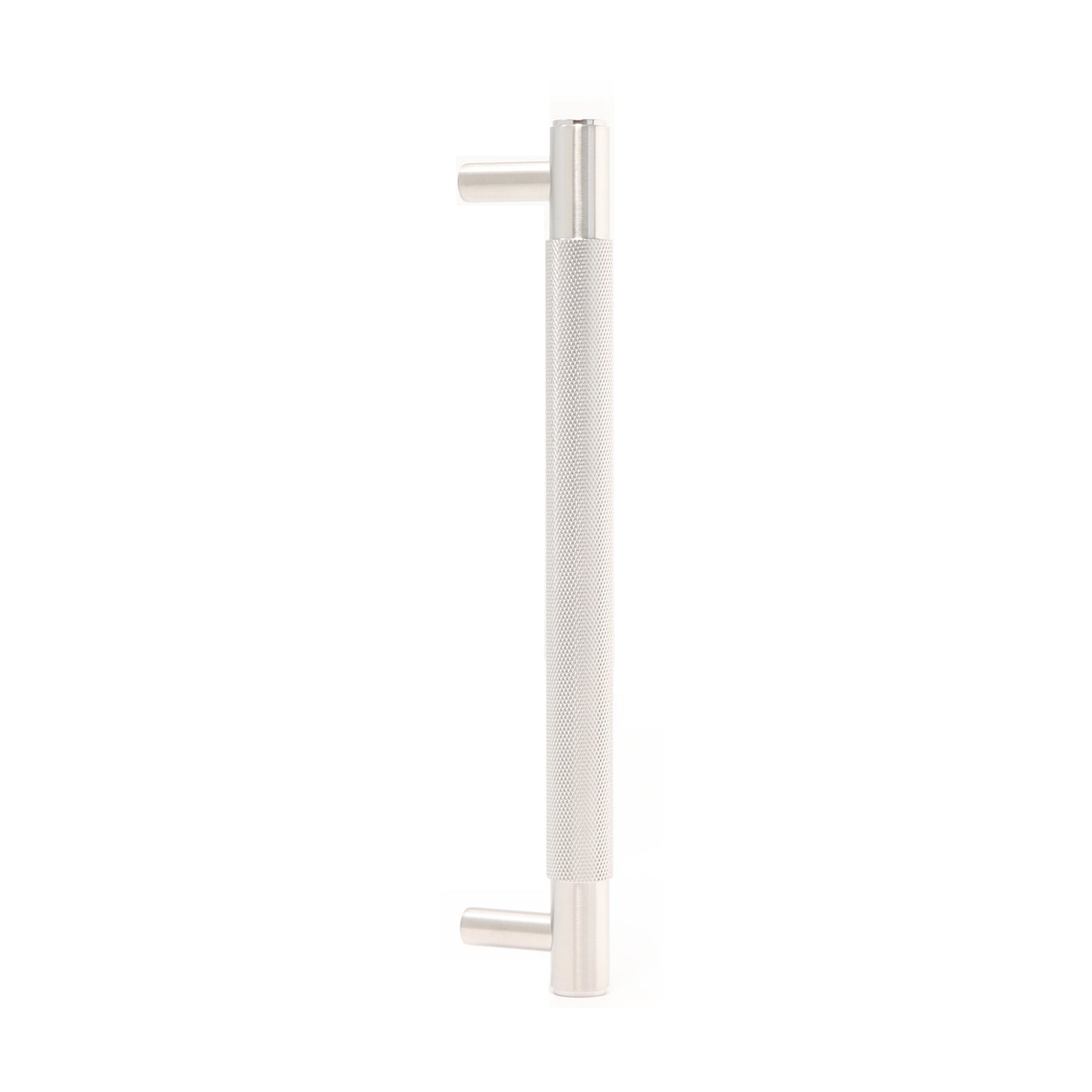 Knurled Medium Round T-Bar Pull Handle - Satin Stainless Steel
