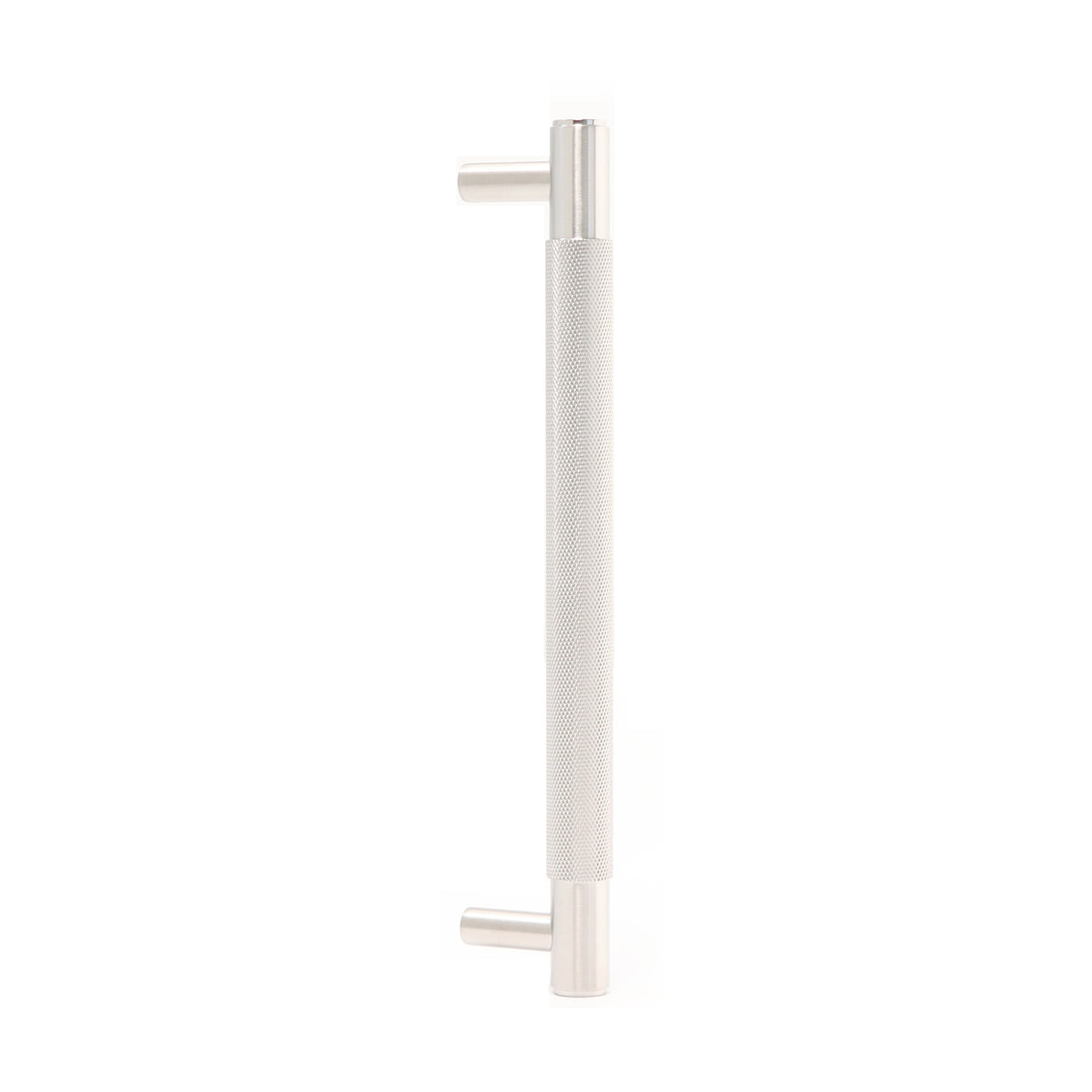 Knurled Medium Round T-Bar Pull Handle - Satin Stainless Steel