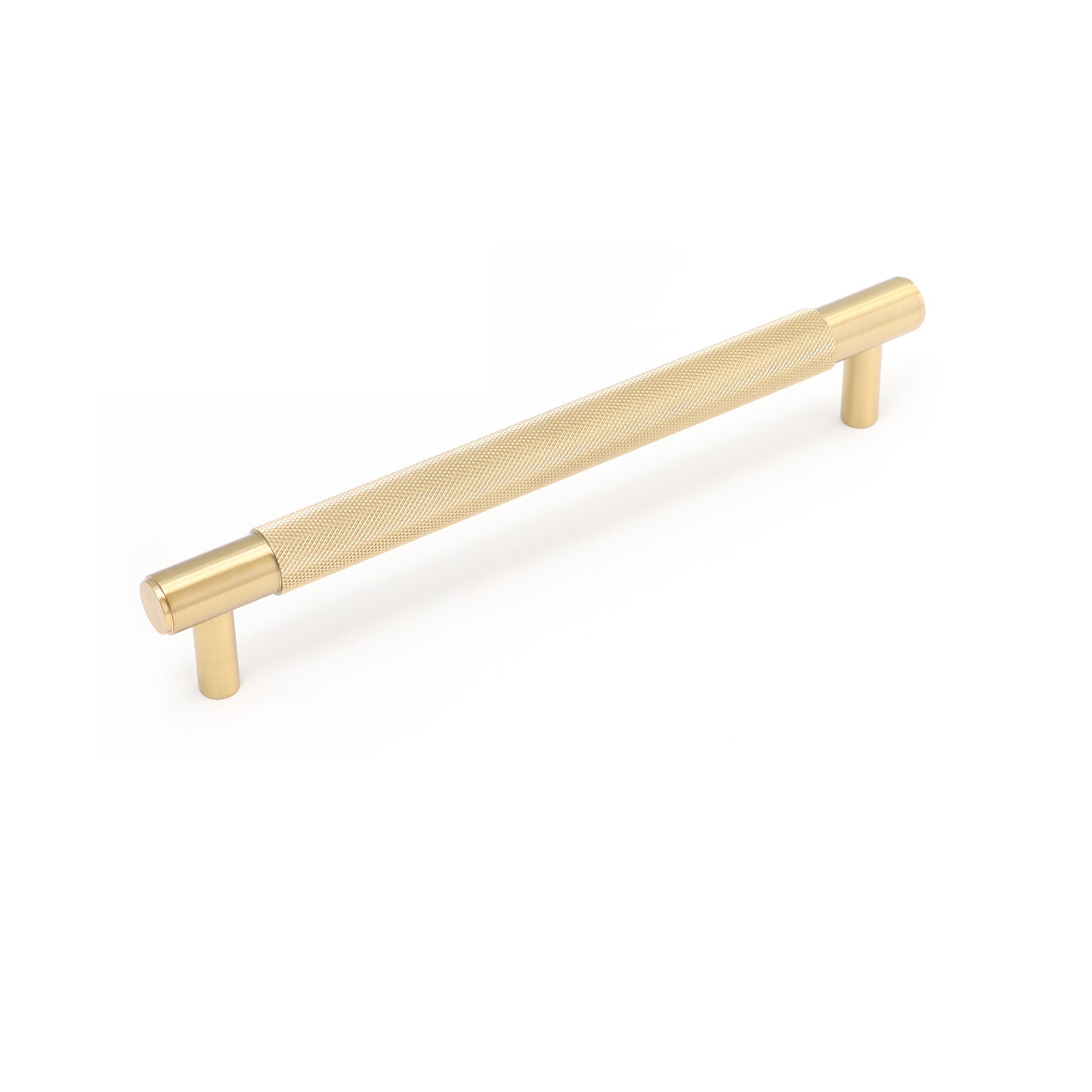 Knurled Medium Round T-Bar Pull Handle - Satin Gold