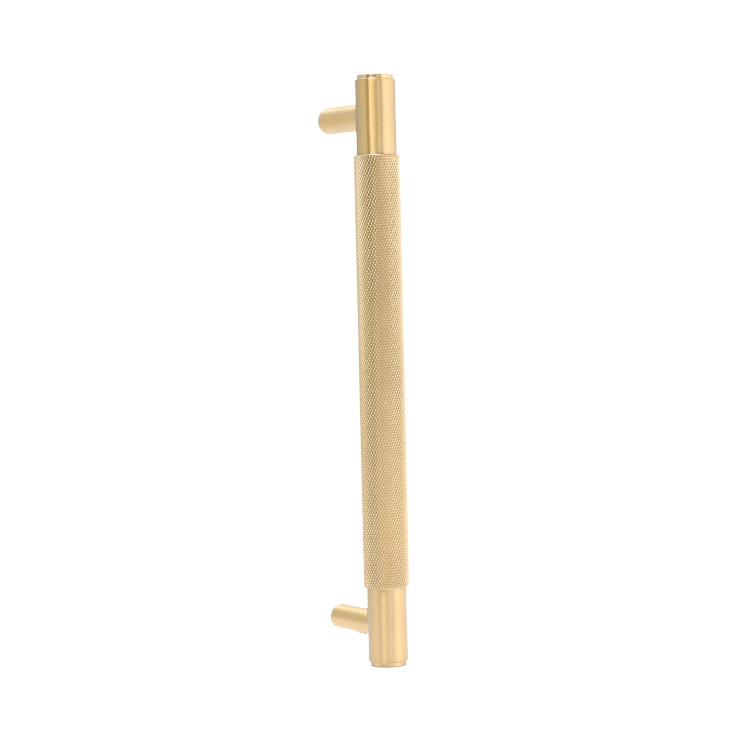Knurled Medium Round T-Bar Pull Handle - Satin Gold