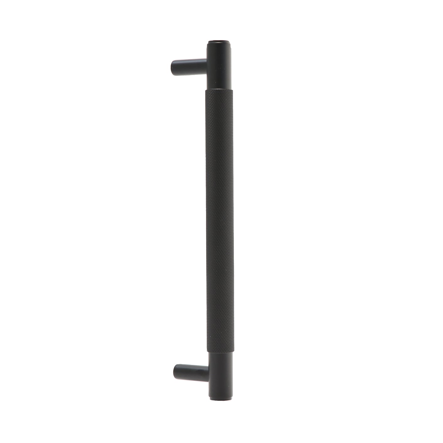 Knurled Medium Round T-Bar Pull Handle - Matt Black