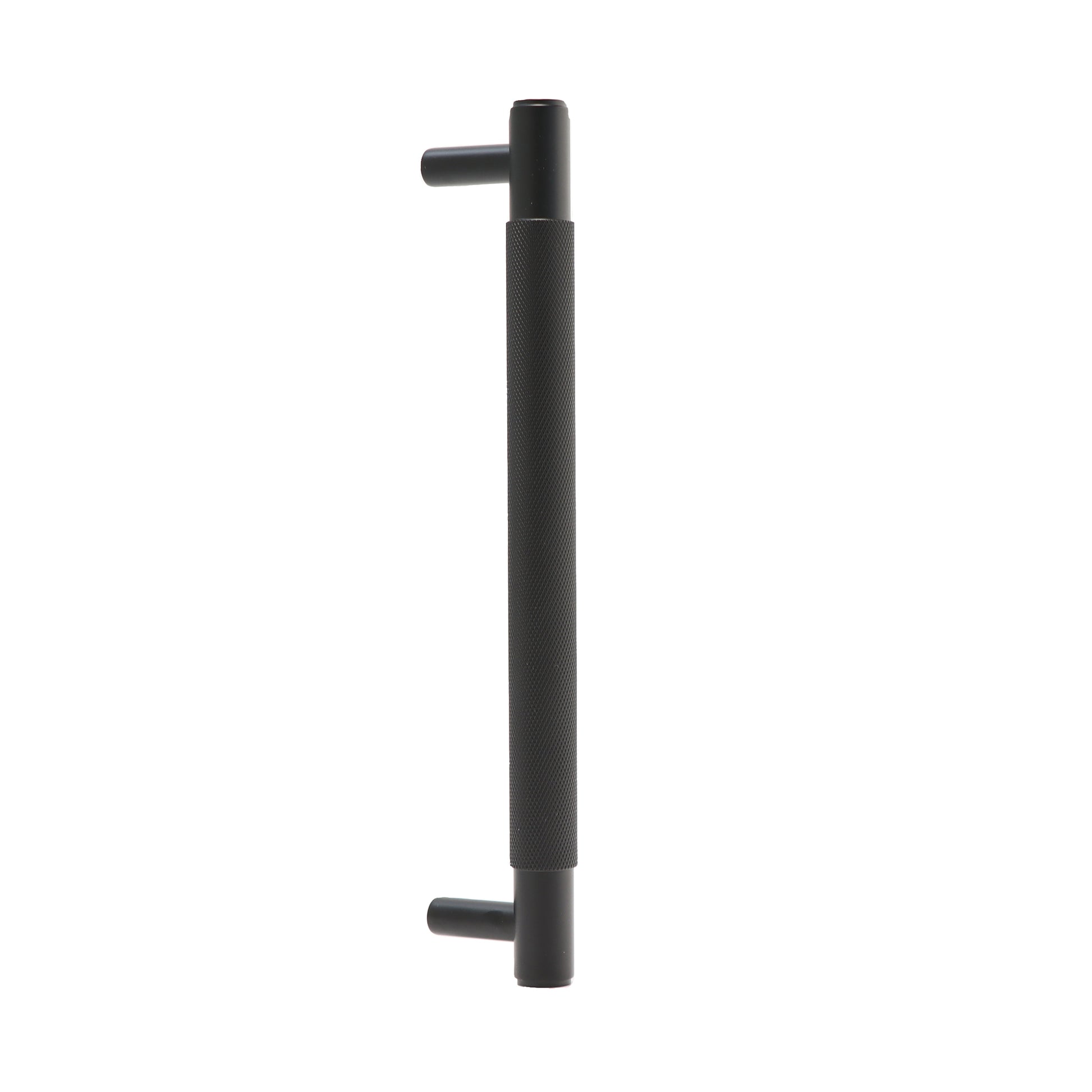 Knurled Medium Round T-Bar Pull Handle - Matt Black