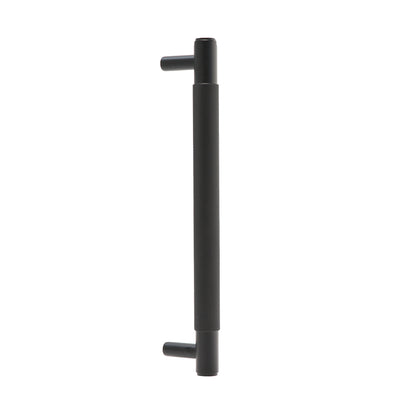 Knurled Medium Round T-Bar Pull Handle - Matt Black