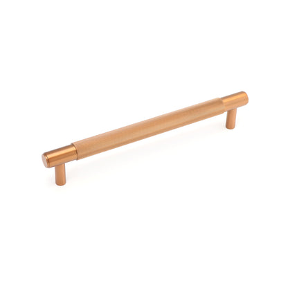 Knurled Medium Round T-Bar Pull Handle - Rose Gold