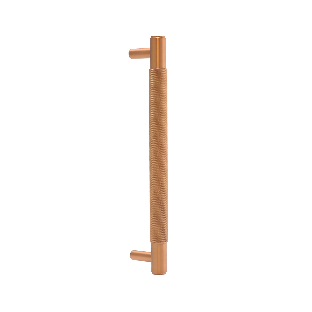 Knurled Medium Round T-Bar Pull Handle - Rose Gold