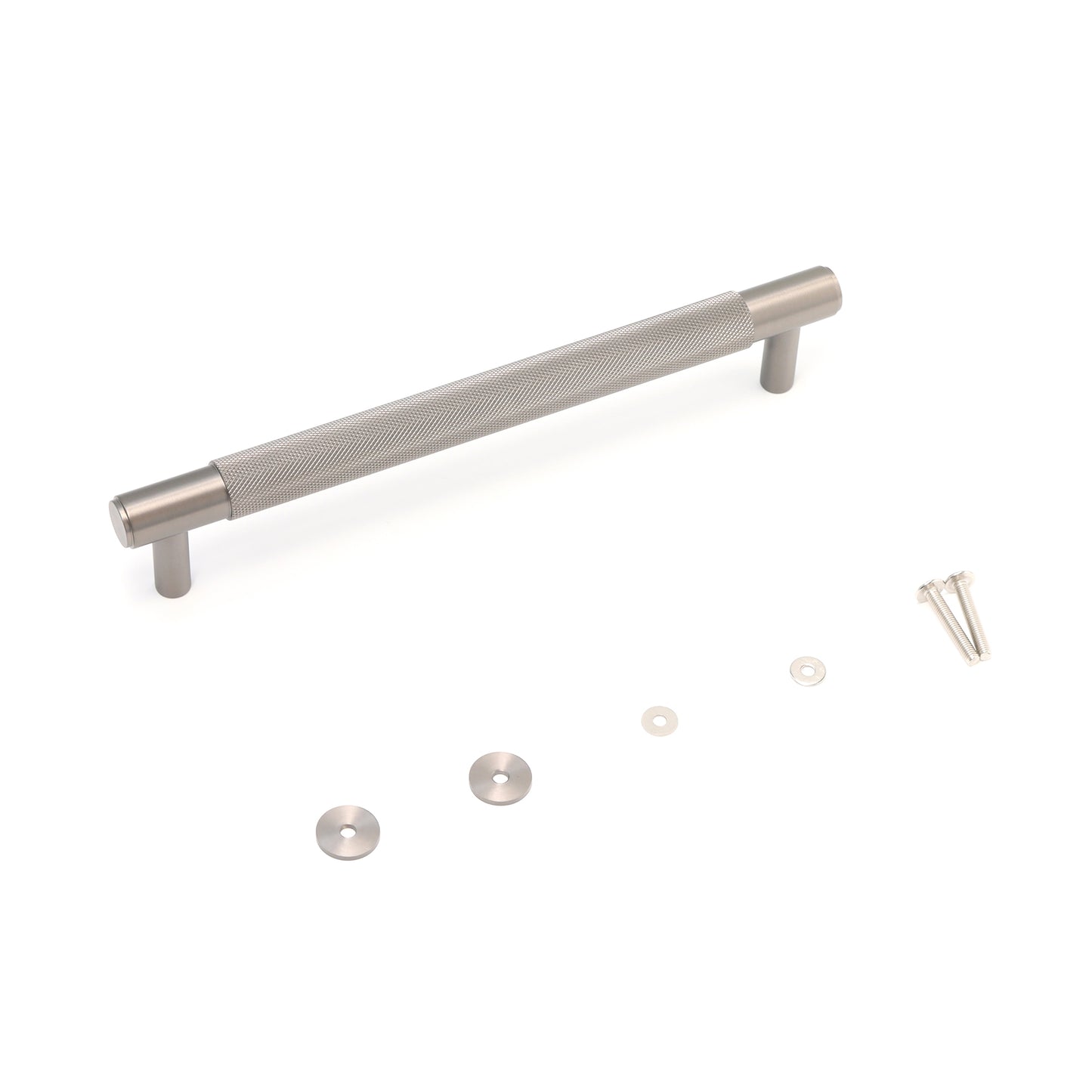 Knurled Medium Round T-Bar Pull Handle - Gun Metal