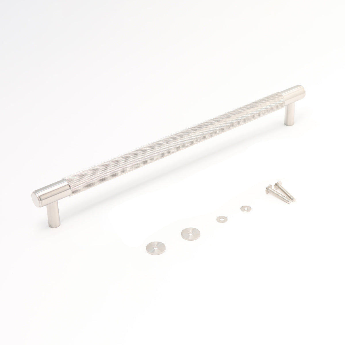 Knurled Large Round T-Bar Pull Handle - Satin Stainless Steel
