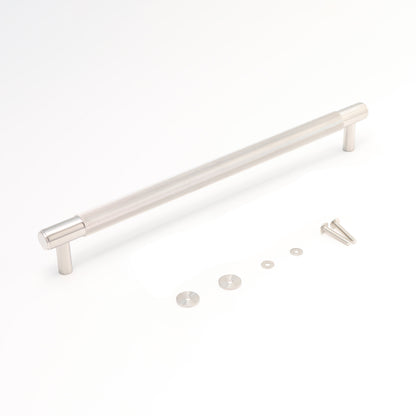 Knurled Large Round T-Bar Pull Handle - Satin Stainless Steel