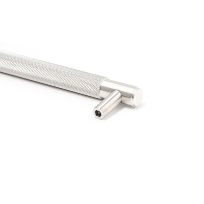Knurled Large Round T-Bar Pull Handle - Satin Stainless Steel