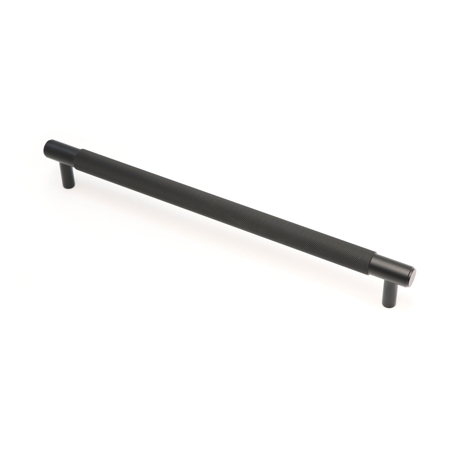 Knurled Large Round T-Bar Pull Handle - Matt Black
