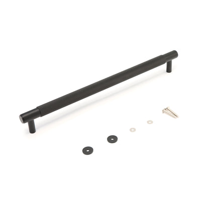 Knurled Large Round T-Bar Pull Handle - Matt Black