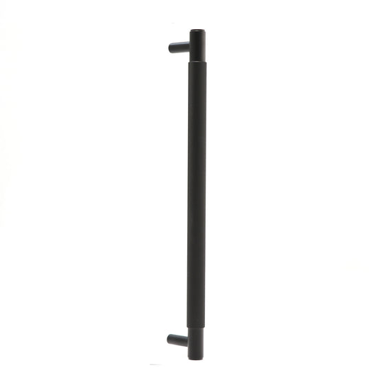 Knurled Large Round T-Bar Pull Handle - Matt Black