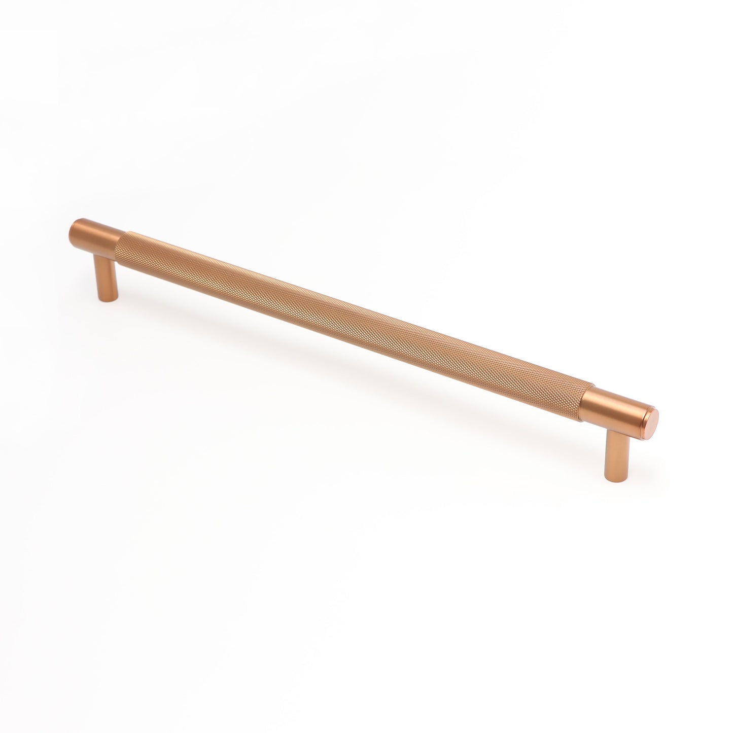Knurled Large Round T-Bar Pull Handle - Rose Gold
