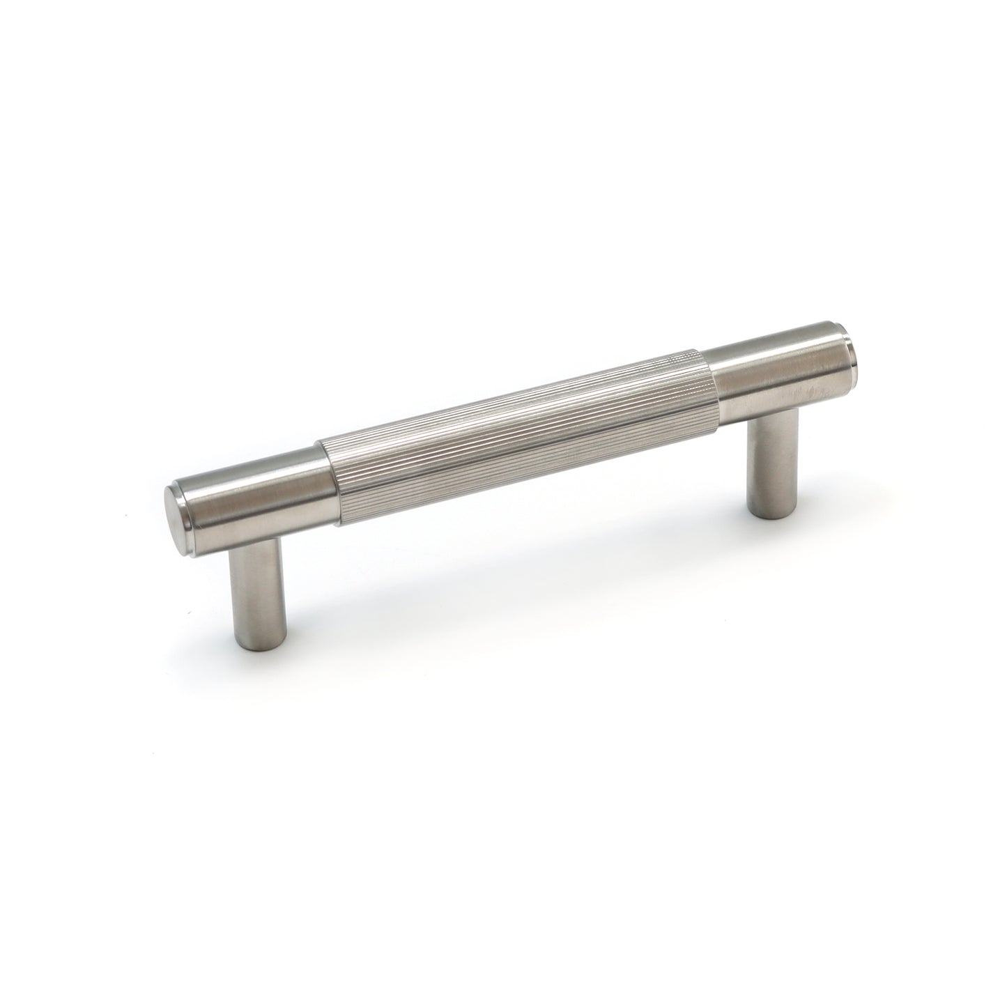 Fluted Small Round T-Bar Pull Handle - Satin Stainless Steel