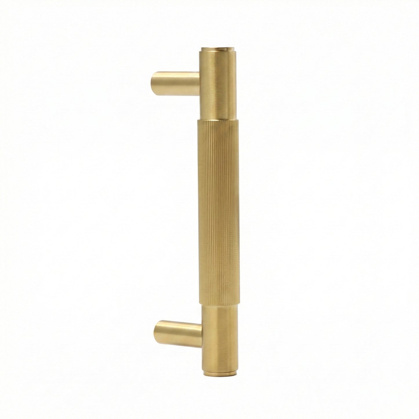 Fluted Small Round T-Bar Pull Handle - Satin Gold