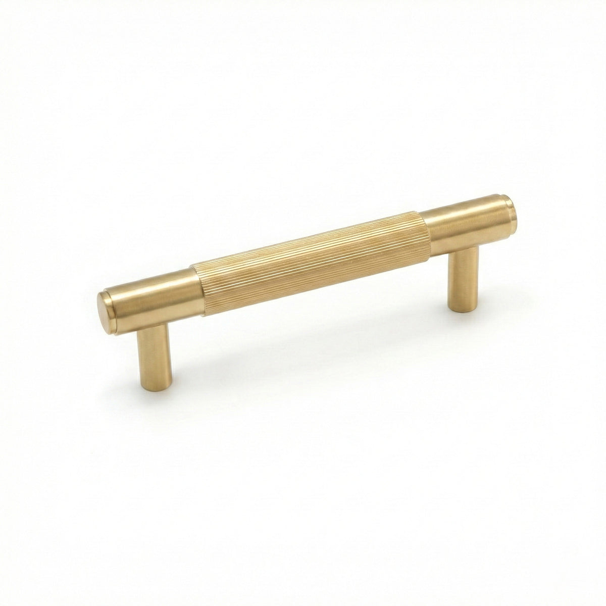 Fluted Small Round T-Bar Pull Handle - Satin Gold