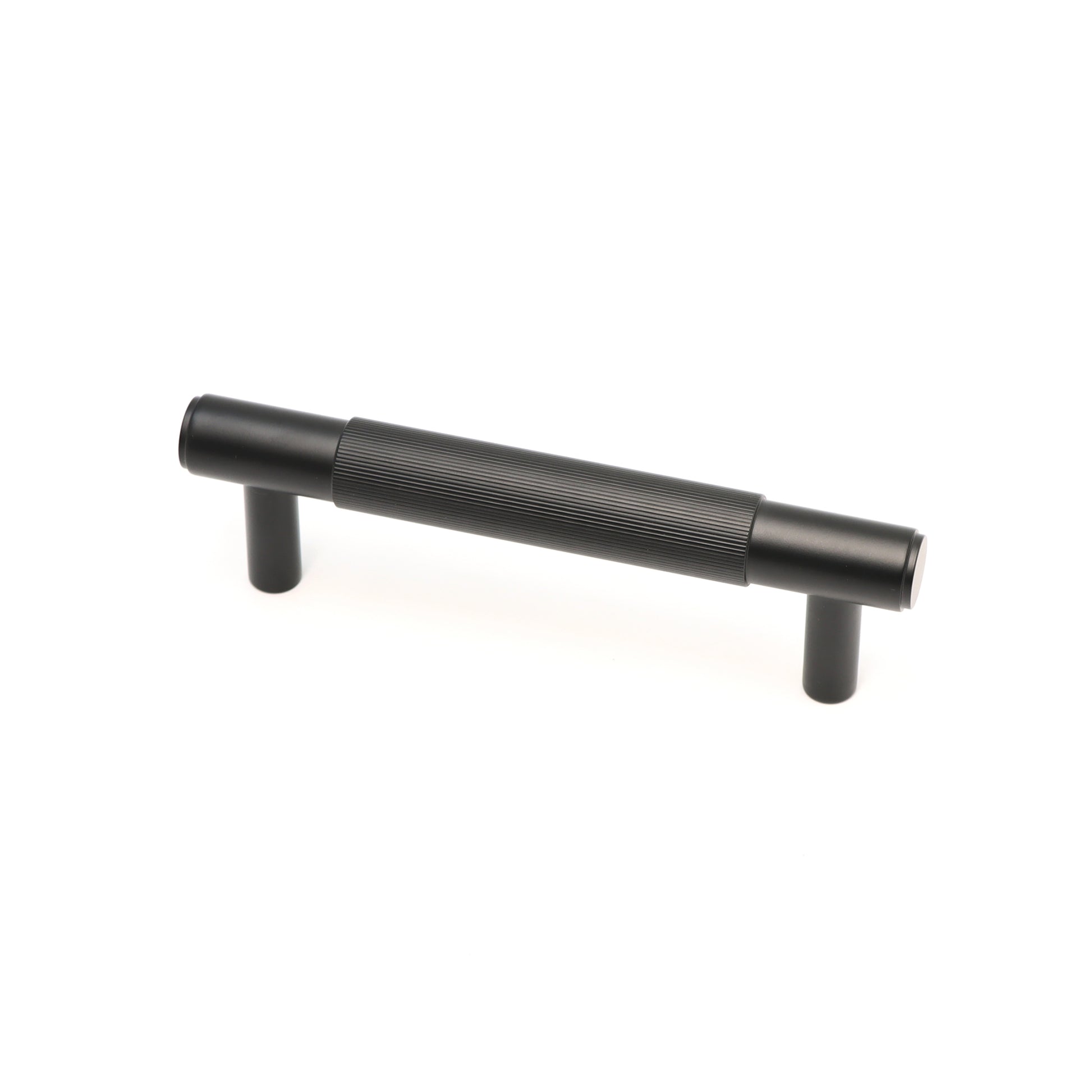 Fluted Small Round T-Bar Pull Handle - Matt Black