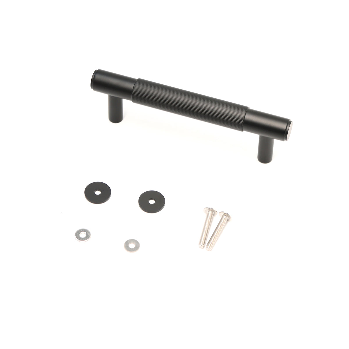 Fluted Small Round T-Bar Pull Handle - Matt Black