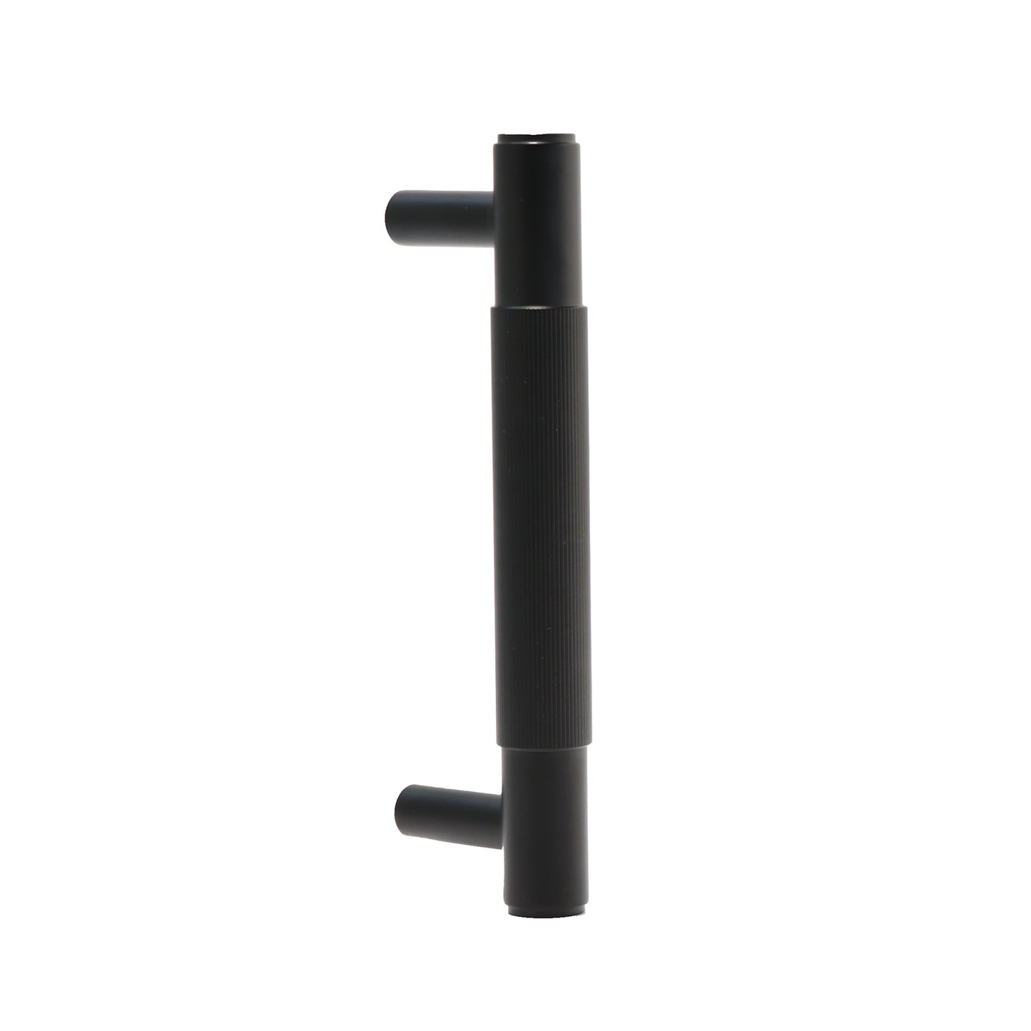 Fluted Small Round T-Bar Pull Handle - Matt Black