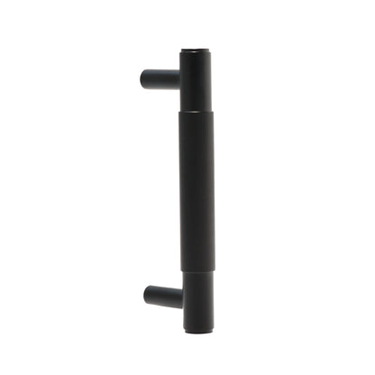 Fluted Small Round T-Bar Pull Handle - Matt Black