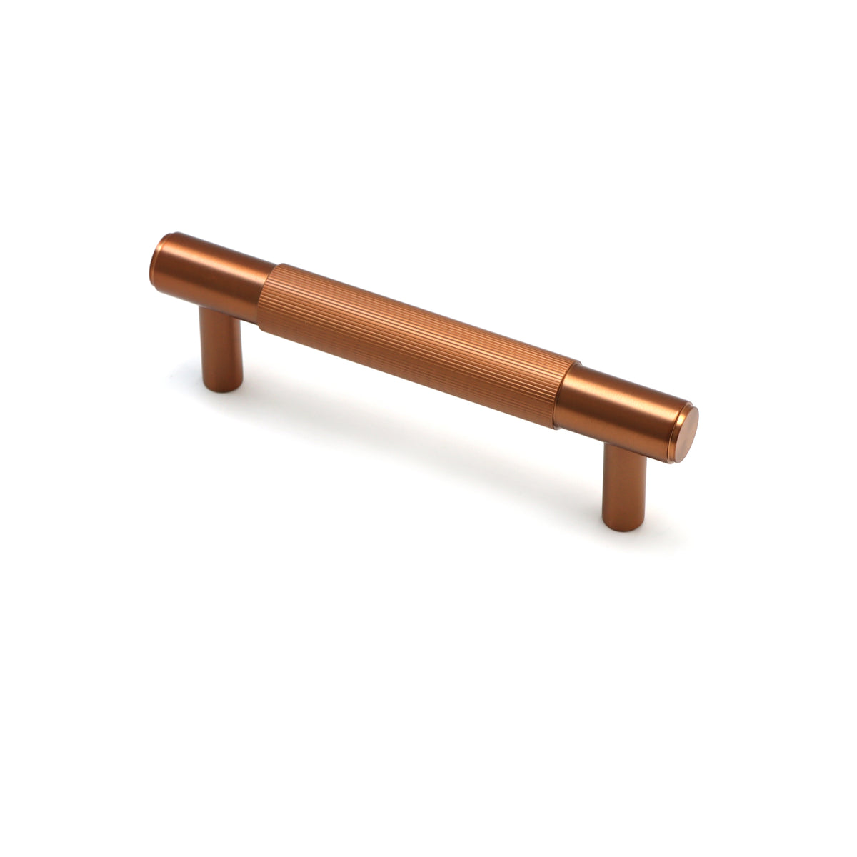 Fluted Small Round T-Bar Pull Handle - Rose Gold