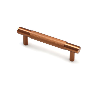 Fluted Small Round T-Bar Pull Handle - Rose Gold