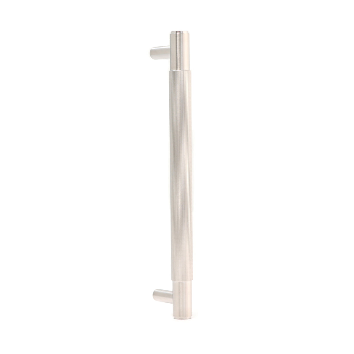 Fluted Medium Round T-Bar Pull Handle - Satin Stainless Steel