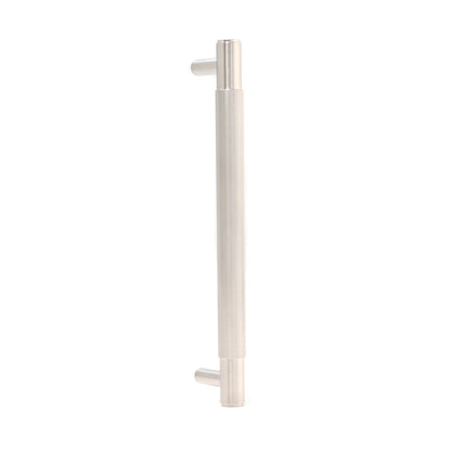 Fluted Medium Round T-Bar Pull Handle - Satin Stainless Steel