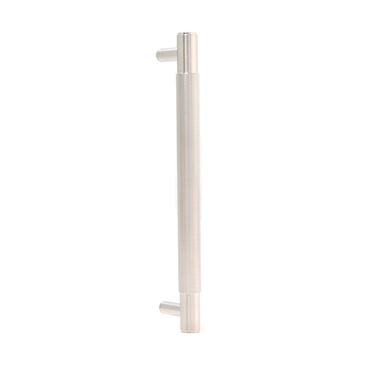 Fluted Medium Round T-Bar Pull Handle - Satin Stainless Steel