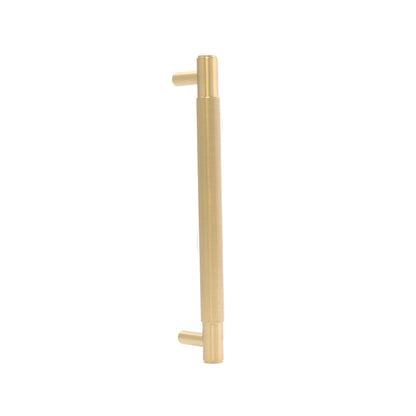 Fluted Medium Round T-Bar Pull Handle - Satin Gold
