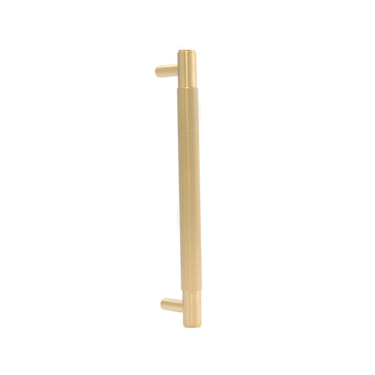 Fluted Medium Round T-Bar Pull Handle - Satin Gold