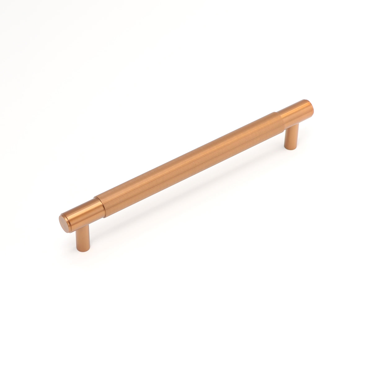 Fluted Medium Round T-Bar Pull Handle - Rose Gold