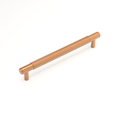 Fluted Medium Round T-Bar Pull Handle - Rose Gold